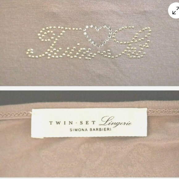 $250 M NWOT luxury TWINSET Simona Barbieri couture PAJAMA SET PLUM lace RAYON - Picture 6 of 12